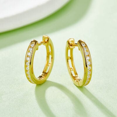 Moissanite 925 Sterling Silver Huggie Earrings - Trendsi