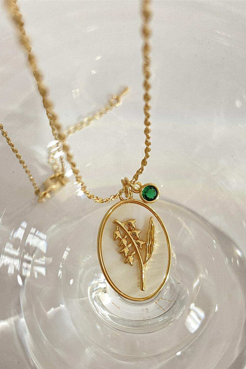 Flower Shell Pendant Copper Necklace - Trendsi - Flyclothing LLC