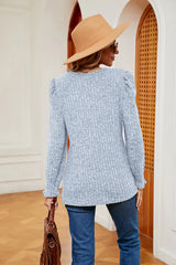 Square Neck Puff Sleeve Top - Trendsi - Flyclothing LLC