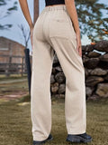 High Waist Cargo Straight Jeans - Trendsi