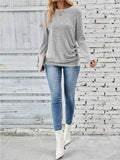 Round Neck Long Sleeve T-Shirt - Trendsi
