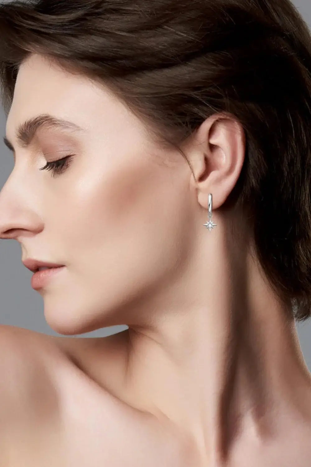 Moissanite Star Drop Earrings - Trendsi - Flyclothing LLC