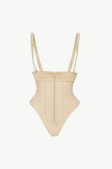 Full Size Adjustable Strap Zip-Up Shaping Bodysuit - Trendsi