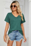 Short Sleeve V-Neck Tee Shirt - Trendsi