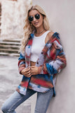 Geometric Dropped Shoulder Jacket with Pockets - Trendsi