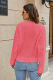 Openwork Surplice Long Sleeve Sweater - Trendsi - Flyclothing LLC