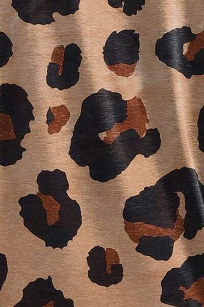 Leopard Half Button Short Sleeve T-Shirt - Trendsi - Flyclothing LLC