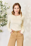 Culture Code Full Size Ribbed Round Neck Long Sleeve Top - Trendsi