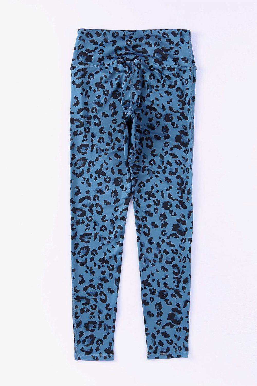 Leopard Print Wide Waistband Leggings - Trendsi - Flyclothing LLC
