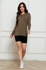 Basic Bae Full Size Round Neck Long Sleeve Top - Trendsi - Flyclothing LLC
