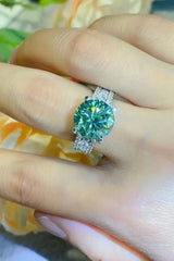 5 Carat Moissanite 4-Prong Wide Band Ring - Trendsi - Flyclothing LLC