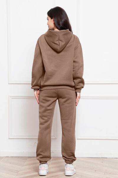 Drop Shoulder Long Sleeve Hoodie and Pants Set - Trendsi - Flyclothing LLC