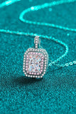 1 Carat Moissanite Geometric Pendant Chain Necklace - Trendsi