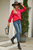 Leopard Round Neck Dropped Shoulder Sweater - Trendsi - Flyclothing LLC