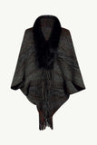 Open Front Fringe Hem Poncho - Trendsi - Flyclothing LLC