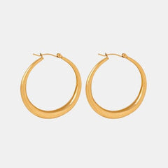 18K Gold-Plated Hoop Earrings - Trendsi