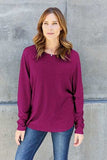 Double Take Full Size Round Neck Long Sleeve T-Shirt - Trendsi - Flyclothing LLC