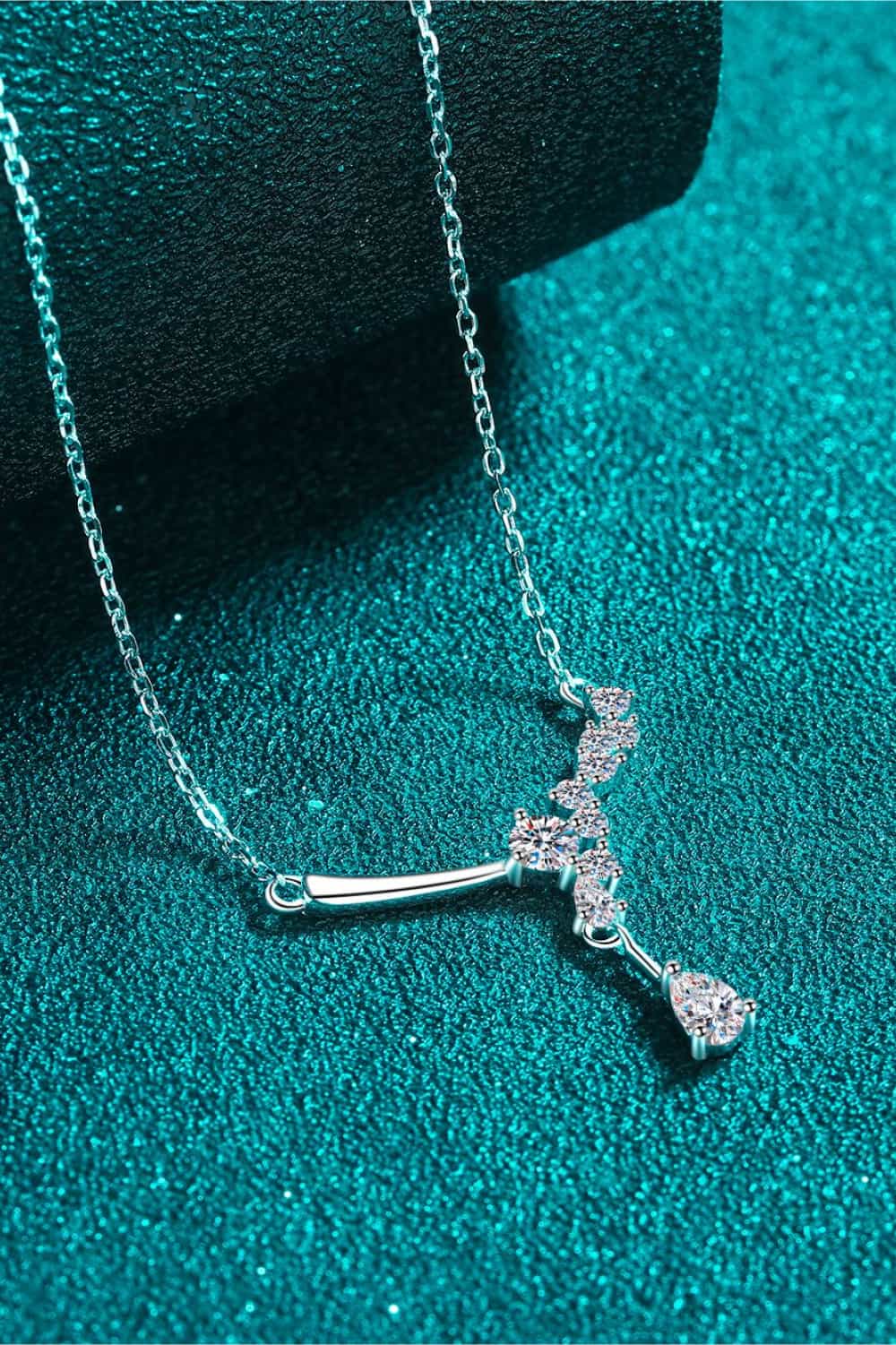 1 Carat Moissanite 925 Sterling Silver Necklace - Trendsi - Flyclothing LLC