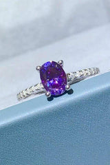 1 Carat Purple Moissanite 4-Prong Ring - Trendsi - Flyclothing LLC