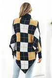 Plaid Turtleneck Dolman Sleeve Poncho - Trendsi