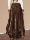 Ruffle Trim Wide Leg Slit Pants - Trendsi - Flyclothing LLC