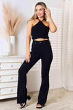 Basic Bae Halter Neck Ribbed Cropped Knit Top - Trendsi - Flyclothing LLC