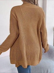 Open Front Long Sleeve Cardigan with Pockets - Trendsi
