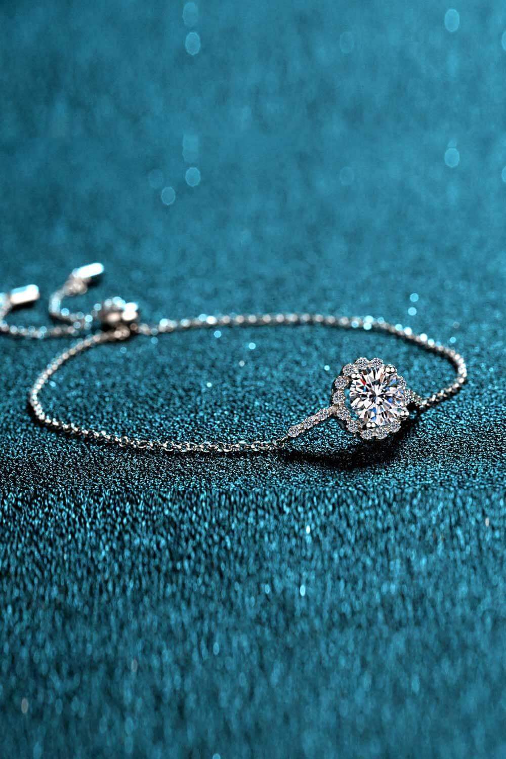 1 Carat Moissanite Chain Bracelet - Trendsi - Flyclothing LLC
