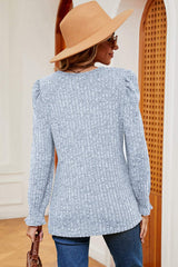 Square Neck Flounce Sleeve T-Shirt - Trendsi - Flyclothing LLC