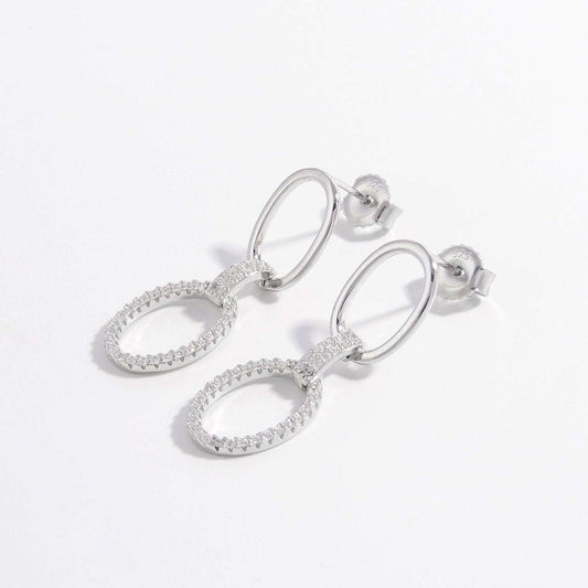 Zircon 925 Sterling Silver Dangle Earrings - Trendsi - Flyclothing LLC
