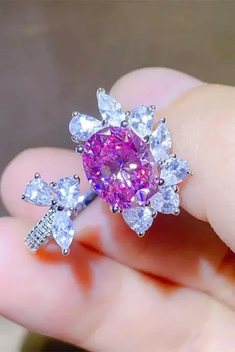 3 Carat Moissanite 925 Sterling Silver Open Ring - Trendsi - Flyclothing LLC