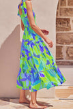 Floral Tie-Shoulder Smocked Midi Dress - Trendsi - Flyclothing LLC