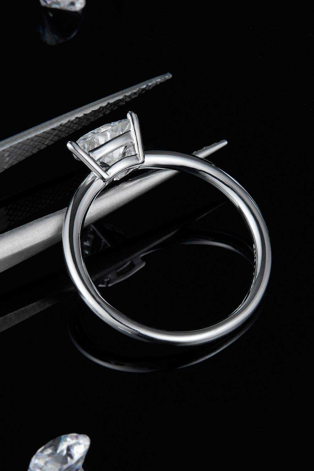 1 Carat Moissanite 925 Sterling Silver Solitaire Ring - Trendsi - Flyclothing LLC