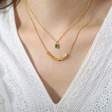 18K Gold-Plated Double-Layered Necklace - Trendsi - Flyclothing LLC