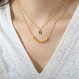 18K Gold-Plated Double-Layered Necklace - Trendsi - Flyclothing LLC