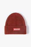 NEWYORK Patch Rib-Knit Cuffed Beanie - Trendsi
