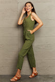 Tied Sleeveless Jumpsuit with Pockets - Trendsi
