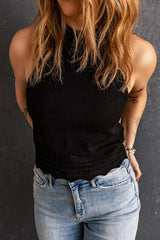 Scalloped Openwork Grecian Neck Tank - Trendsi - Flyclothing LLC