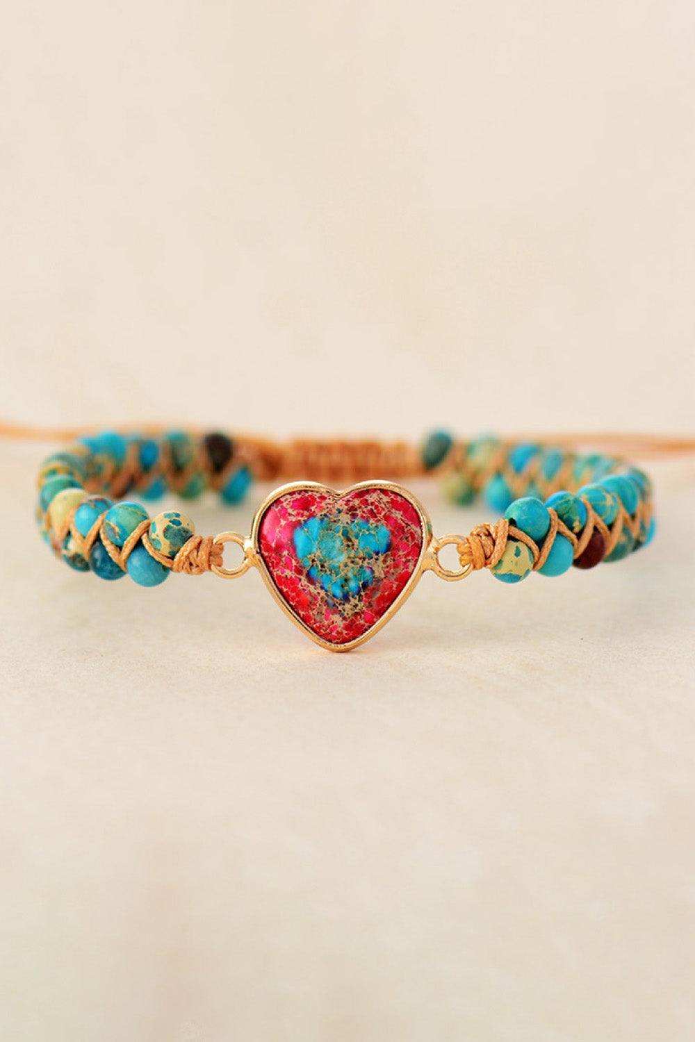 Handmade Heart Shape Natural Stone Bracelet - Trendsi - Flyclothing LLC
