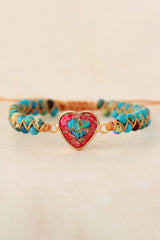 Handmade Heart Shape Natural Stone Bracelet - Trendsi