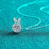 1 Carat Moissanite Rabbit Ears Shape Pendant Necklace - Trendsi - Flyclothing LLC