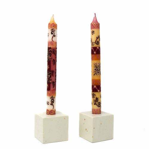 Tall Hand Painted Candles - Pair - Halisi Design - Nobunto - Nobunto - Flyclothing LLC