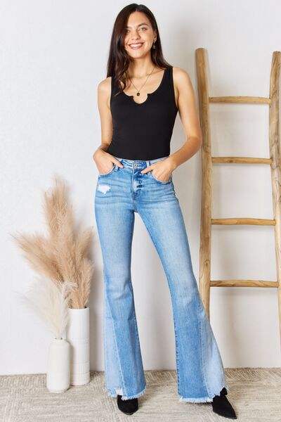 Zenana Microfiber Notched Sleeveless Bodysuit - Trendsi - Flyclothing LLC