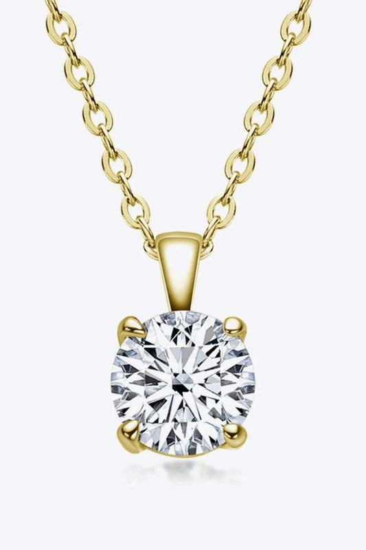 925 Sterling Silver 1 Carat Moissanite Chain-Link Necklace - Trendsi - Flyclothing LLC