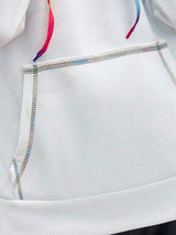 Contrast Stitching Drawstring Raglan Sleeve Hoodie - Trendsi - Flyclothing LLC
