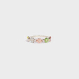Flower Shape 925 Sterling Silver Zircon Ring - Trendsi