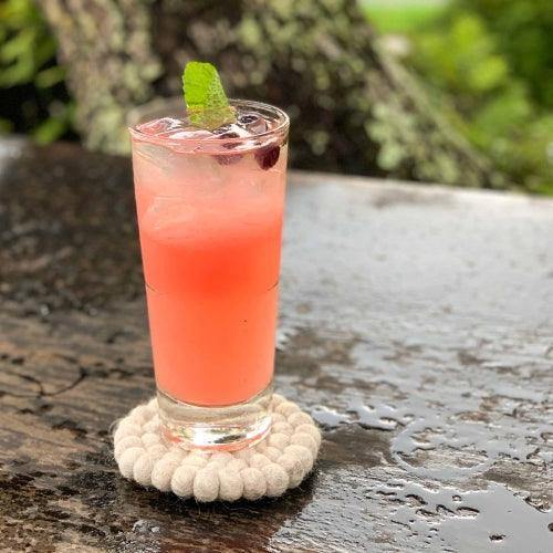 Hand Crafted Felt Ball Coasters from Nepal: 4-pack, Light Grey - Global Groove (T) - Global Groove