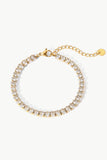 Inlaid Zircon 18K Gold Plated Bracelet - Trendsi