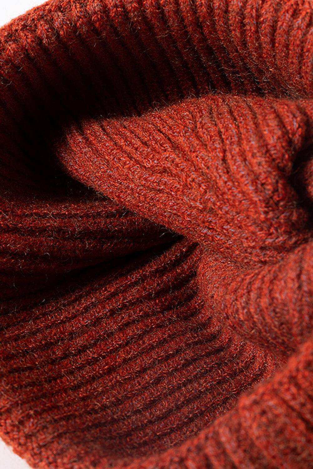 NEWYORK Patch Rib-Knit Cuffed Beanie - Trendsi - Flyclothing LLC