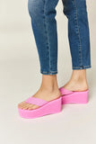 WILD DIVA Open Toe Platform Wedge Sandals - Trendsi